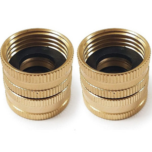 3/4 Inch Garden Hose Fittings Brass Color Quick Connector Hose Repair Connector Brass Thread Fittings