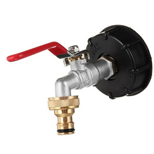 Coarse Thread with 1/2" Hose Fitting Oil Fuel Water Inlet 1/2 garden tap IBC Tank Adapter S60X6 to Brass Garden Tap