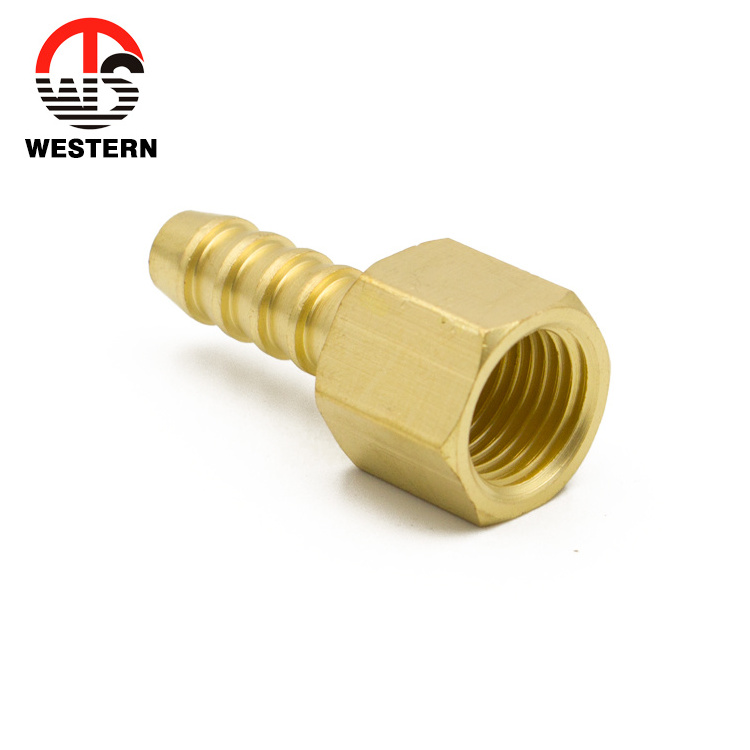 OEM high quality China factory  male  thread forged brass hexagonal connector pneumatic air hose barb nozzle fitting