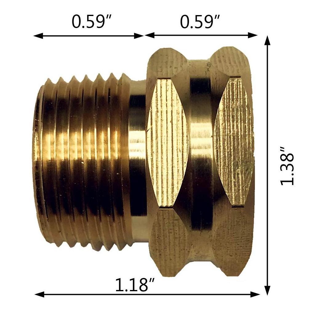 ISO9001 Forged Brass Garden Hose Convert Adapter 3/4