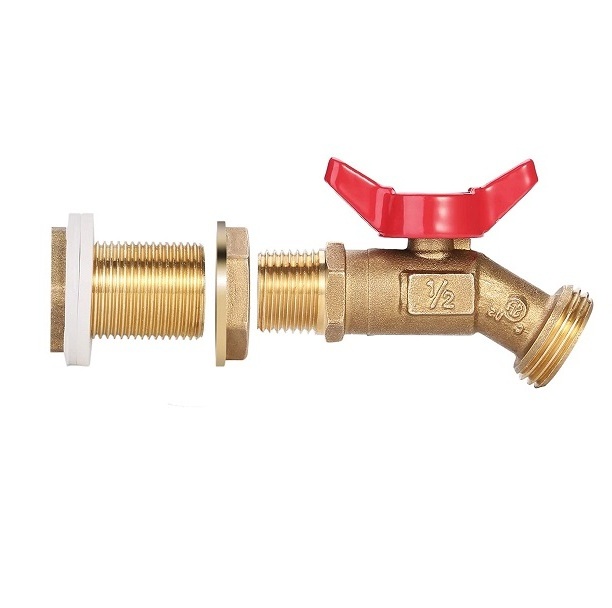 IBC Tank Adapter Brass Rain Barrel Quarter Turn Ball Valve Spigot with Bulkhead Fitting