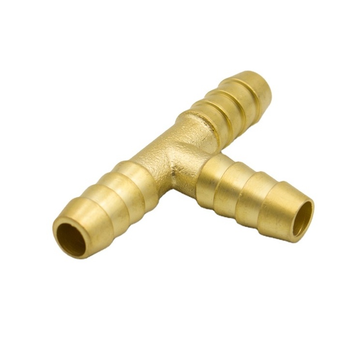 Custom any size parts tee pipe fitting brass Round head 3 way Manifold connector hose tee fittings barb mist nozzle fitting