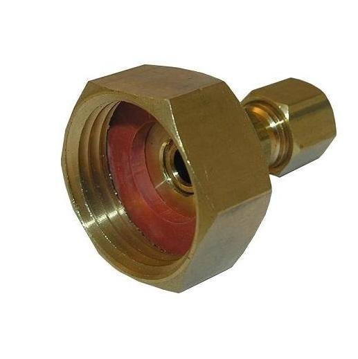 Straight 3/4-Inch Female Garden Hose by 1/4-Inch Compression Brass Adapter Brass Pipe Fitting