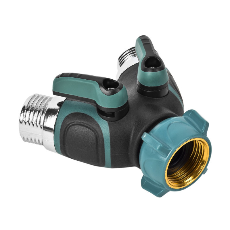 Outstanding Price 3/4 in BSP NPT Thread Zinc Alloy Garden Hose Splitters 2 ways Shut off Valves