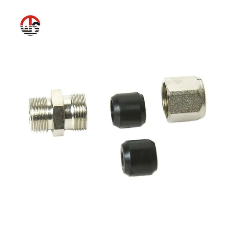 1/2 Inch Hoses Fittings Male Npt Thread Brass Gas Hose Adapter Straight Reducers Bite Type Tube Adaptor