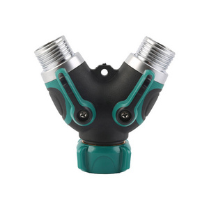 Outstanding Price 3/4 in BSP NPT Thread Zinc Alloy Garden Hose Splitters 2 ways Shut off Valves