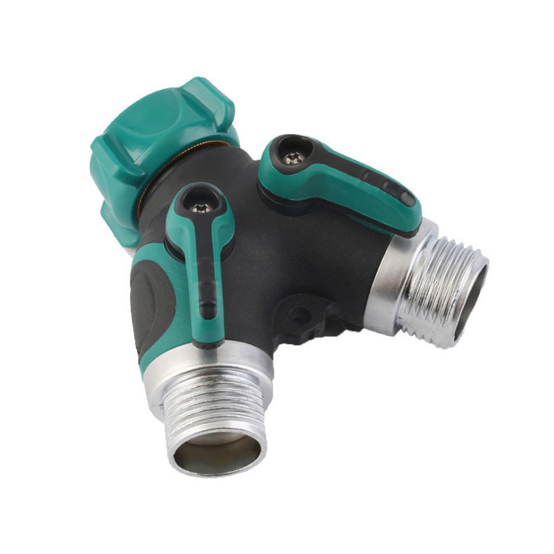 Outstanding Price 3/4 in BSP NPT Thread Zinc Alloy Garden Hose Splitters 2 ways Shut off Valves