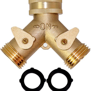 3/4" Garden Hose Brass Y 3 way hose pipe connector splitter