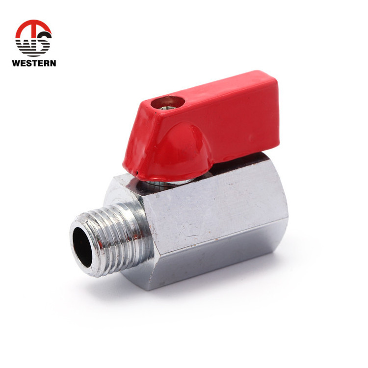 PN20  Chrome Plated red handle chrome brass FxM Thread npt 1/4