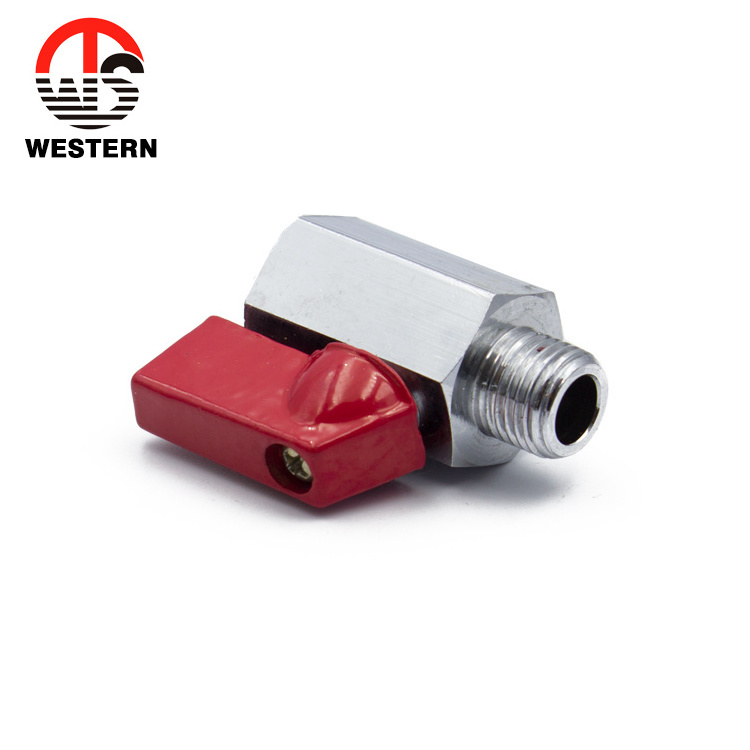 PN20  Chrome Plated red handle chrome brass FxM Thread npt 1/4