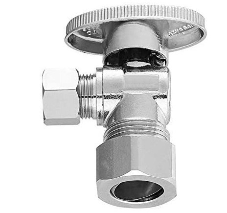 Shut Off Quarter Turn Water Sink Bathroom Toilet Kitchen Shower Plumbing Chrome Multi-Turn Angle Stop Valve