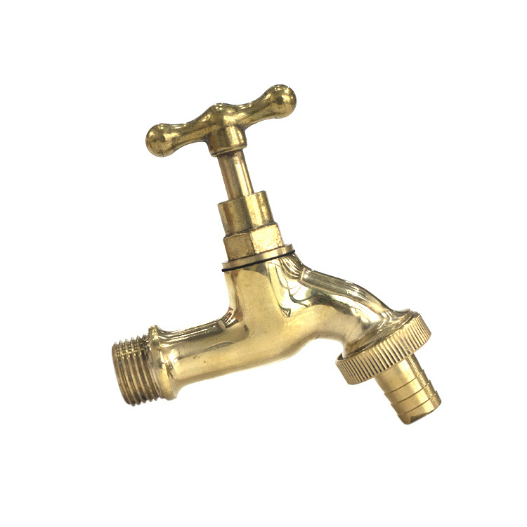 Garden zinc brass golden varnish faucet bibcock tap with spout and adapter