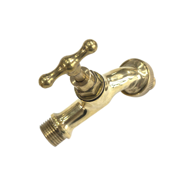 Garden zinc brass golden varnish faucet bibcock tap with spout and adapter