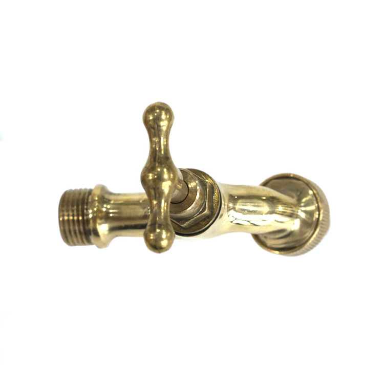 Garden zinc brass golden varnish faucet bibcock tap with spout and adapter