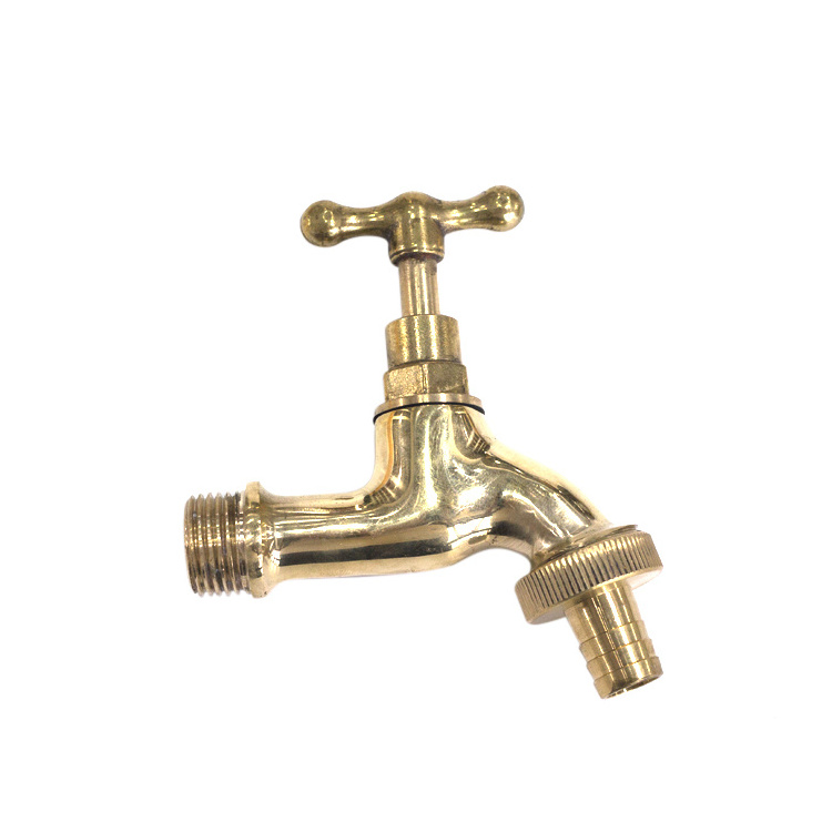 Garden zinc brass golden varnish faucet bibcock tap with spout and adapter