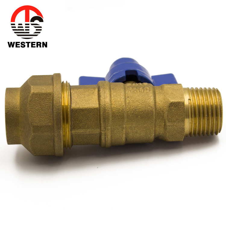 Chinese manufacturer forged Brass FXF water shut-off valve on smart copper smart lockable water meter key valve