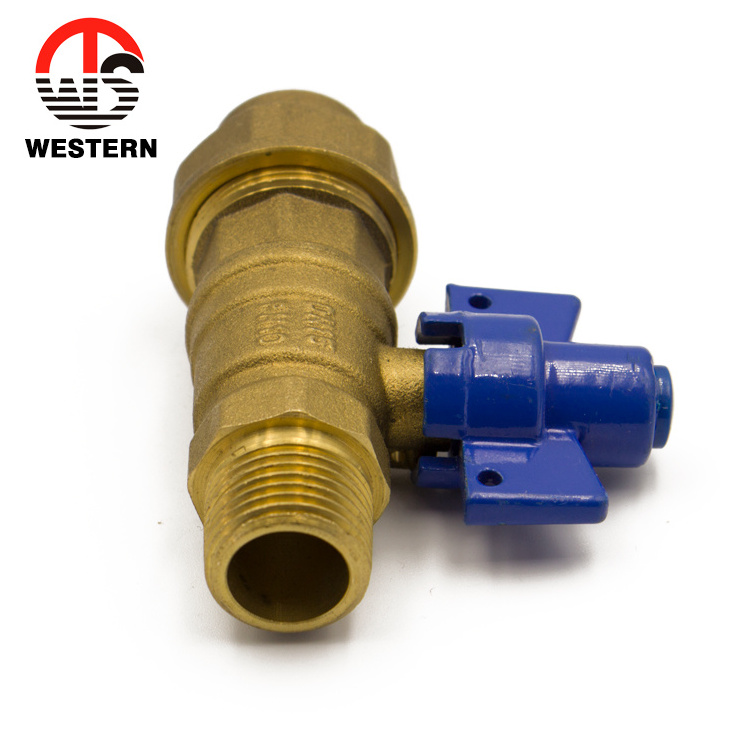 Chinese manufacturer forged Brass FXF water shut-off valve on smart copper smart lockable water meter key valve