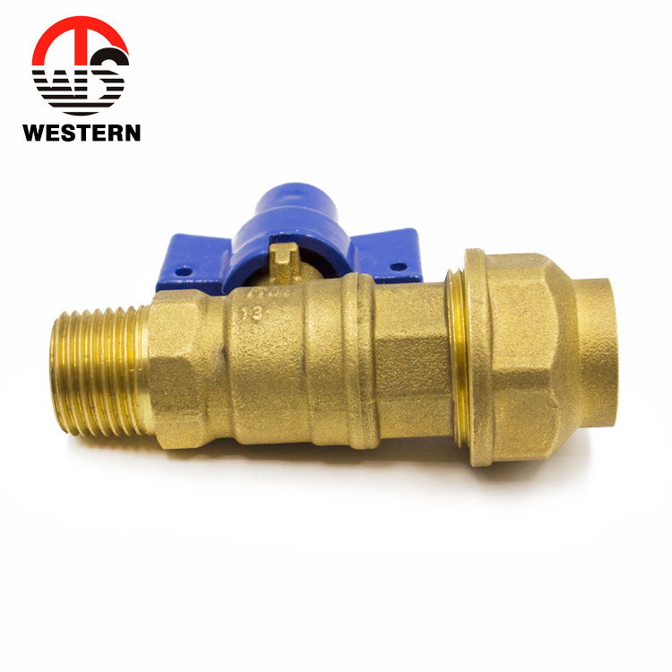 Chinese manufacturer forged Brass FXF water shut-off valve on smart copper smart lockable water meter key valve