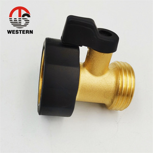 Super Heavy Duty Water Hose Connector Splitter 3/4 Inch Brass Garden hose Shut Off Valve