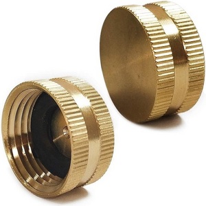 Brass Hose End Garden Hose Connector Brass Cap 3/4" NH 6Pcs Garden Hose Female Fitting Cap