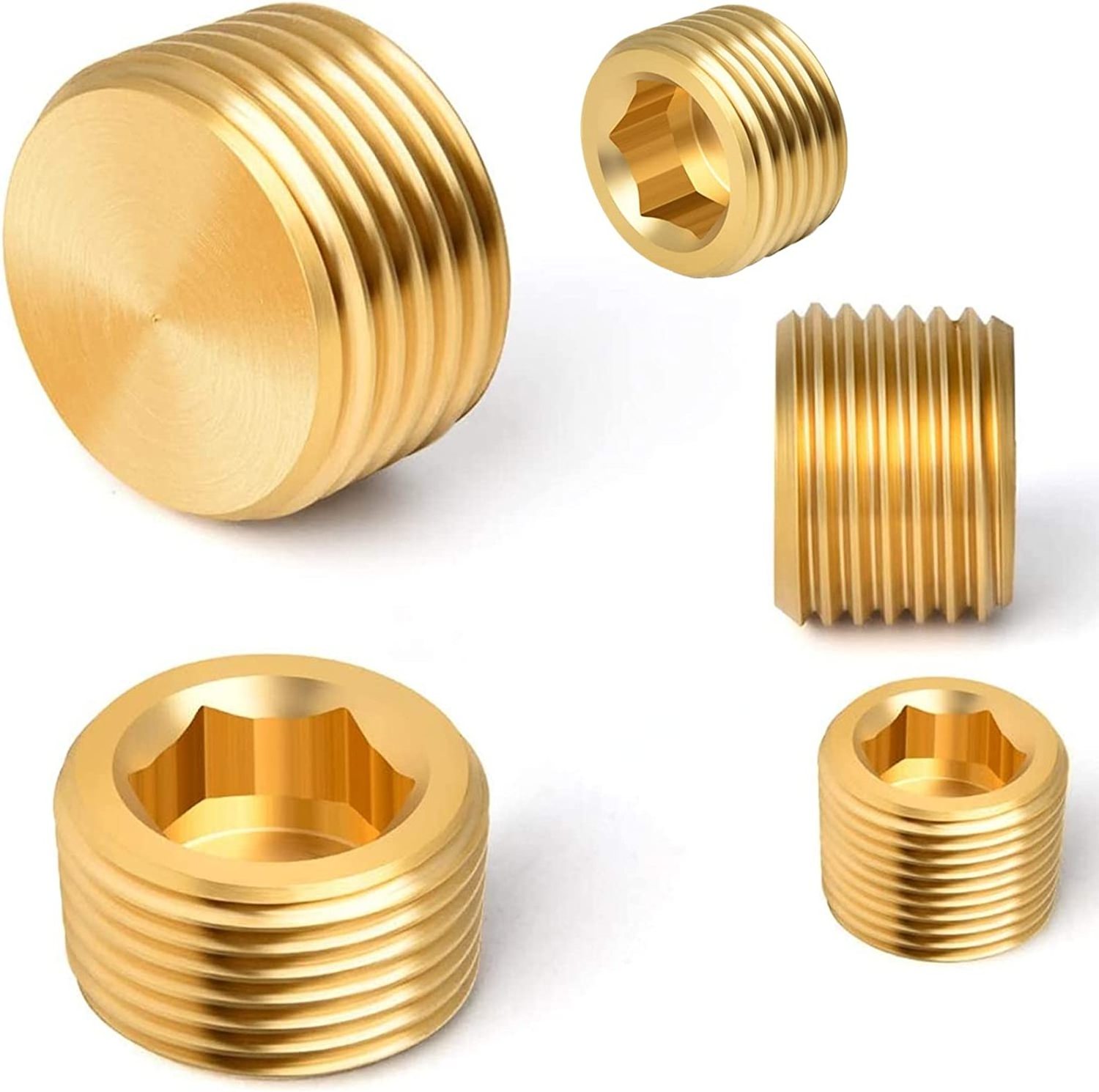 Brass Pipe Plugs Set NPT Plug 1/8