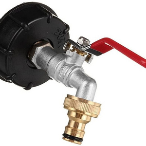 IBC Tank Adapter S60X6 to Brass Garden Tap Coarse Thread with 1/2" Hose Fitting Oil Fuel Water Inlet 1/2  brass bibcock