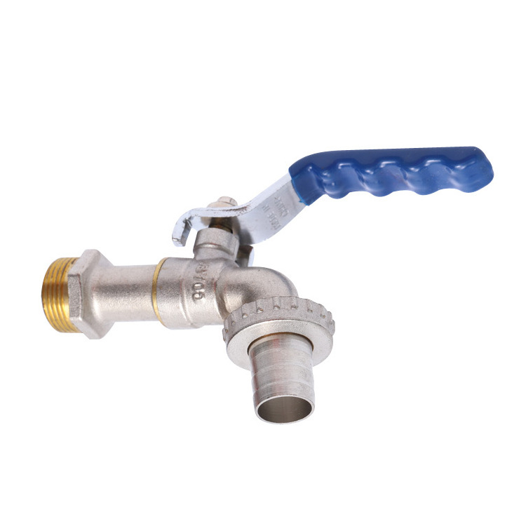 High quality blue lever handle brass quick open ball bibcock bib water tap garden hose cock 3/4