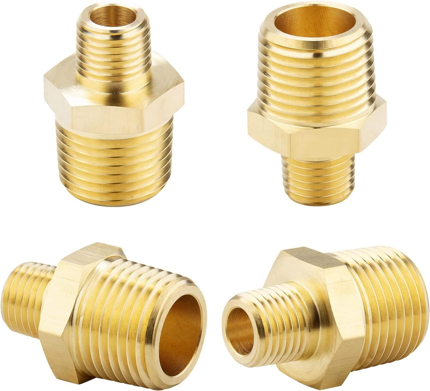 1/2 to 3/8 Reducer, 3/8 to 1/2 RV Faucet Adapter Brass Compression Fitting Faucet Supply Line Adapter for Plumbing Water Hose