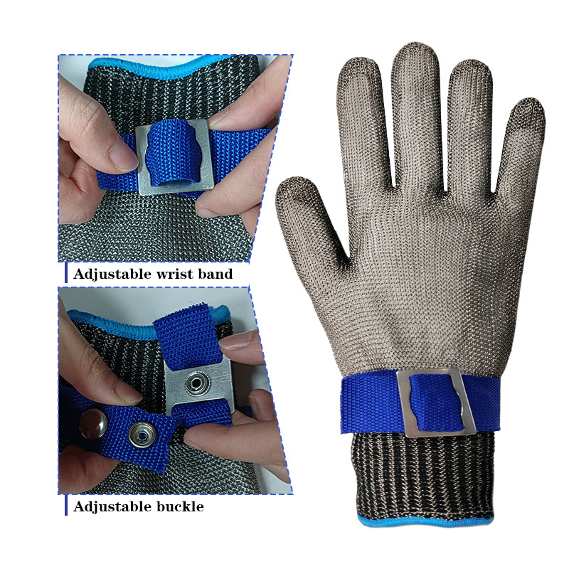 A9 Cut Resistant Glove Food Grade Stainless Steel Wire Mesh Metal Gloves Knife Cutting Gloves for Kitchen Butcher