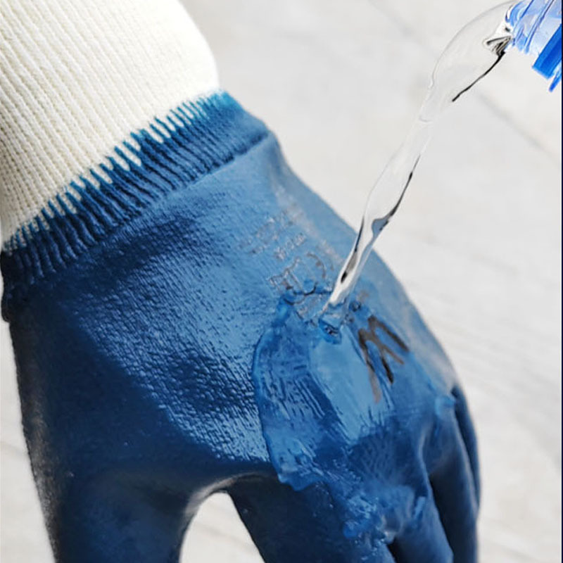 Oil Proof Working Gloves Full Coated Smooth Nitrile Prevents Water and Liquid Permeation Waterproof  Industrial Gloves