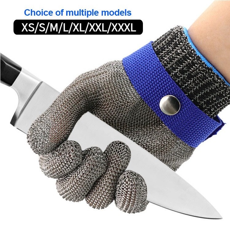 ANSI A9 Butcher anti cut stainless steel wire Protective Knife metal Hand Cut Resistant Wire Mesh Work safety gloves level 5