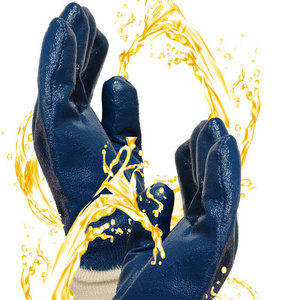 Oil Proof Working Gloves Full Coated Smooth Nitrile Prevents Water and Liquid Permeation Waterproof  Industrial Gloves