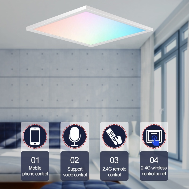 6060 36W RGB+CCT RGBWW RGB Color Changing New Design DMX512 2.4G Wi-Fi Smart Home Party Atmosphere 600x600mm RGB LED Panel Light