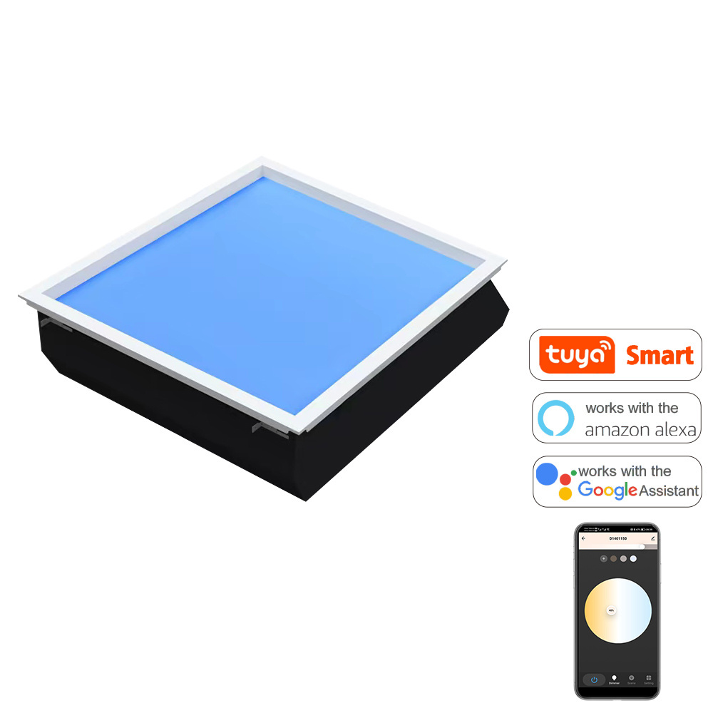 Smart Home 600*600mm 80W Blue Sky Light Tuya Wifi App Control Recessed Lighting Kitchen Bathroom Hotel Blue Sky Ceiling Light