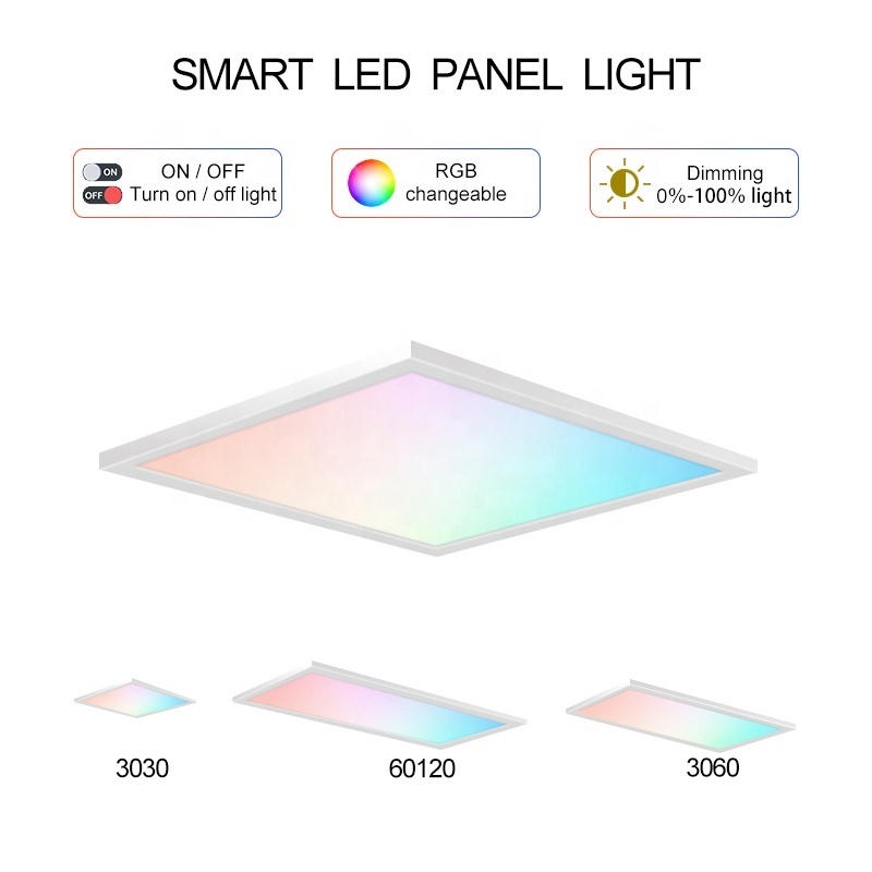 6060 36W RGB+CCT RGBWW RGB Color Changing New Design DMX512 2.4G Wi-Fi Smart Home Party Atmosphere 600x600mm RGB LED Panel Light