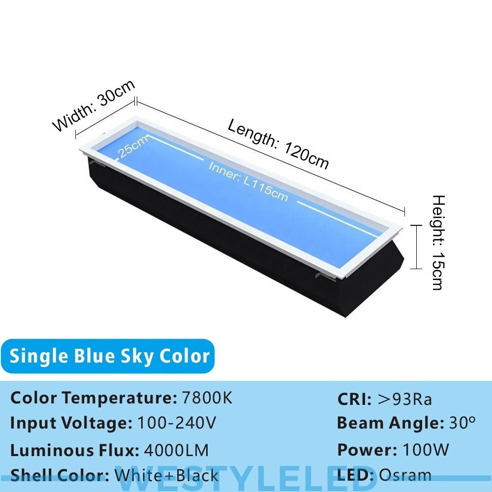 300*1200mm 100W Sunlight Blue Sky LED Ceiling Panel Light Sunlight Roof Skylight