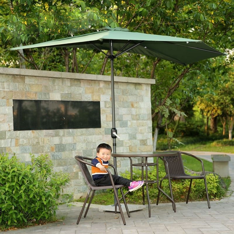 Waterproof Polyester Outdoor Half Round Wall Umbrella For Balcony