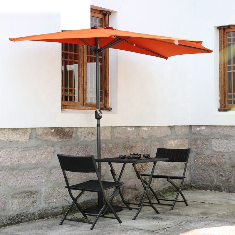 Waterproof Polyester Outdoor Half Round Wall Umbrella For Balcony