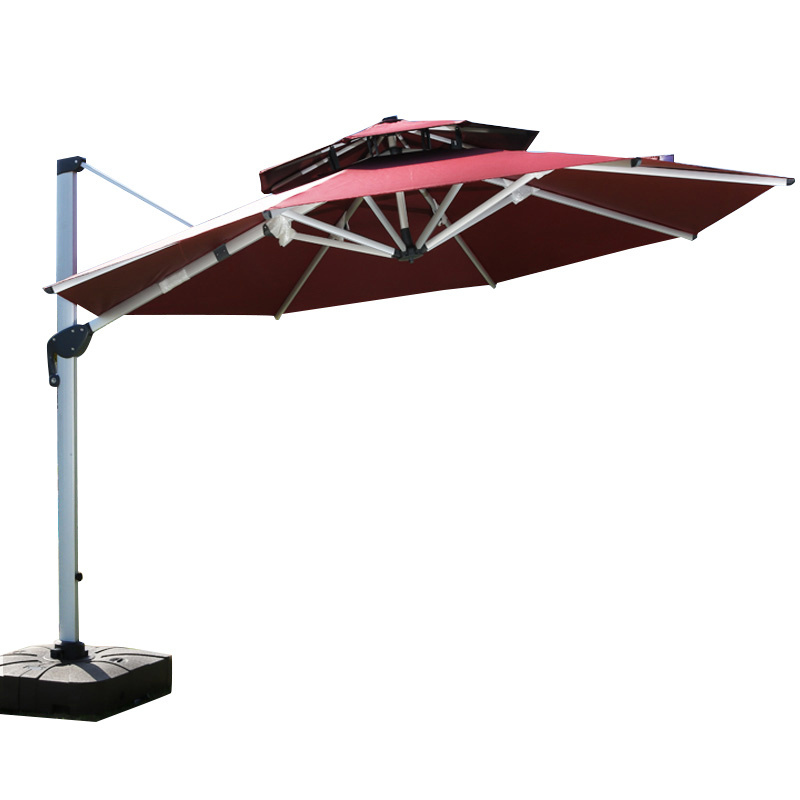 Wesunny Home Goods 10ft Outdoor Table Market Solar Powered Led Cantilever Patio Umbrella