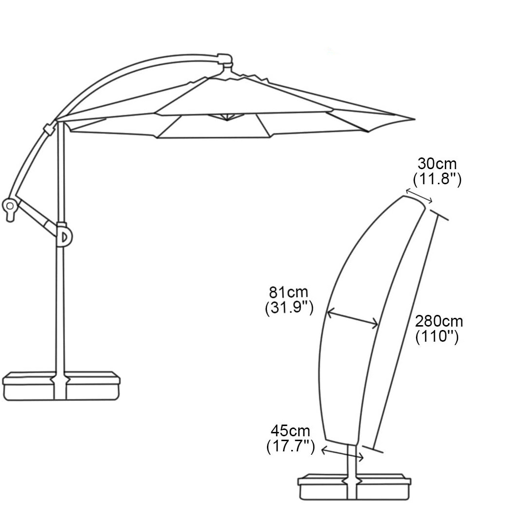 Wesunny Uv Protect Waterproof Dustproof Outdoor Beach Patio Parasol Umbrella  Cover