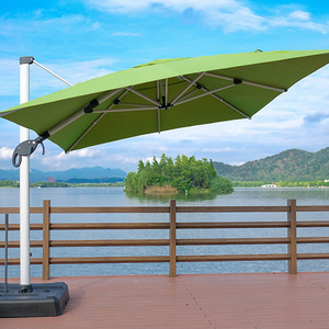 3Meter 8Ribs Green Huge Outdoor Cantilever Parasol Sun Umbrella For Garden