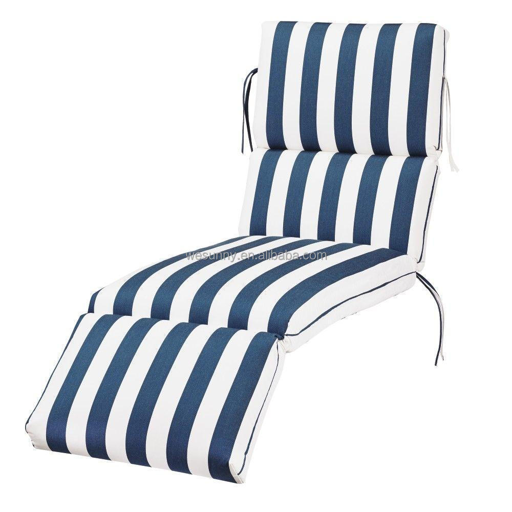 Stripe Outdoor Chaise Lounge Cushion