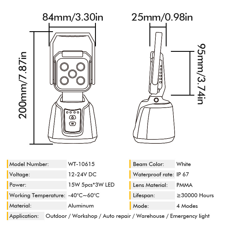 Power Outage Lighting EMC ROHS CE  Approved Rechargeable Led Emergency Light with Handle Emergency Lantern