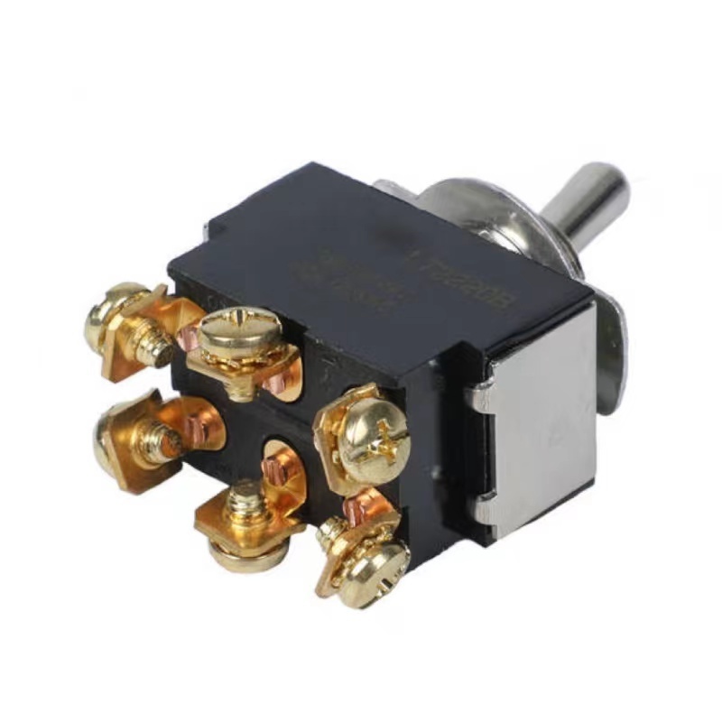 Factory direct 6 pin ip66 ip67 waterproof 3way reset momentary ON-OFF-ON toggle switch with solder terminals and handle