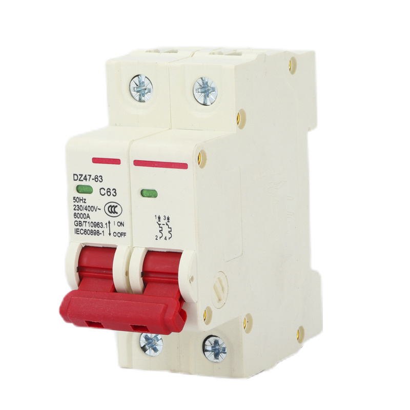 DZ47-63 DC solar mini MCB 1P 1 Pole 1A 2A 3A 4A 6A 10A 16A 20A 25A 32A 40A 50A 63A miniature circuit breaker for pv system