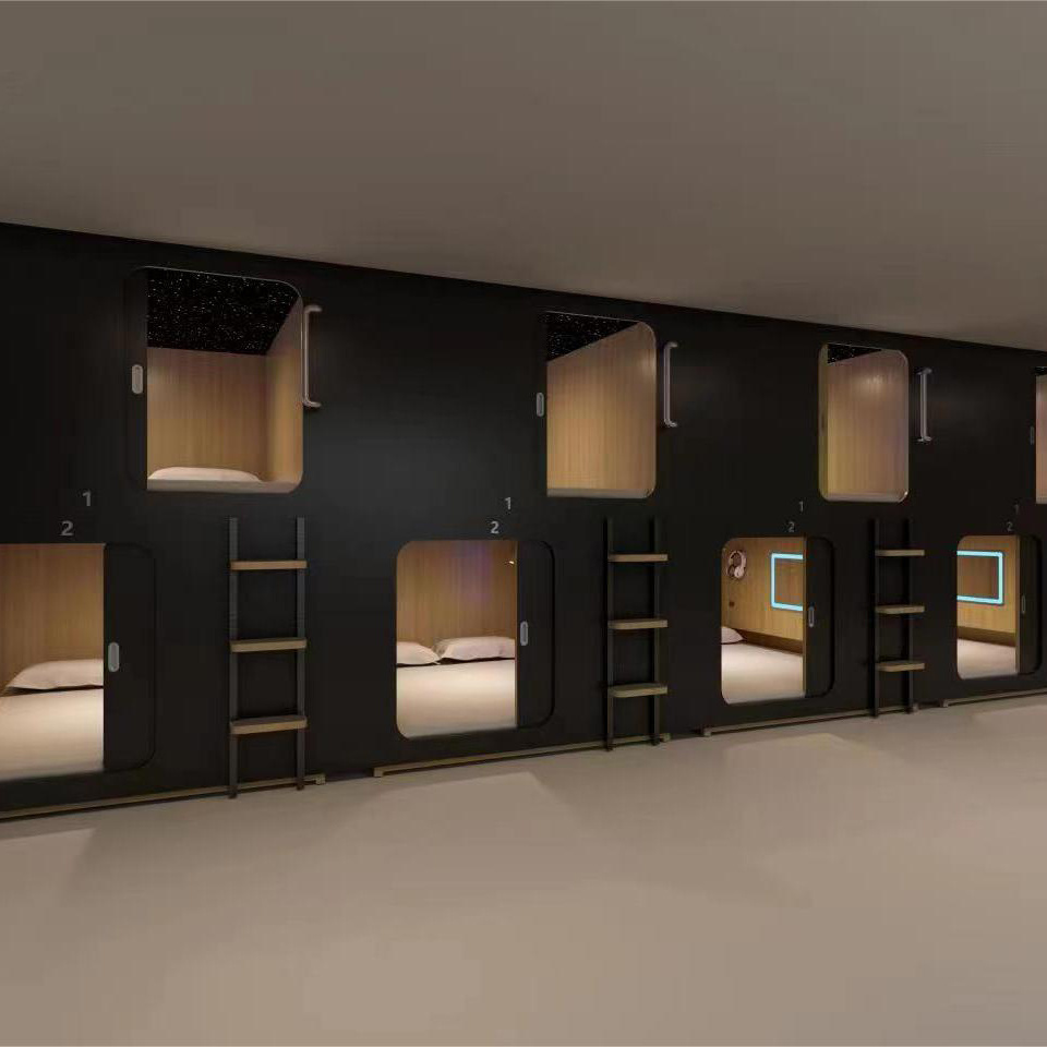 wood sleeping pod bed capsule box hotel manufacturer