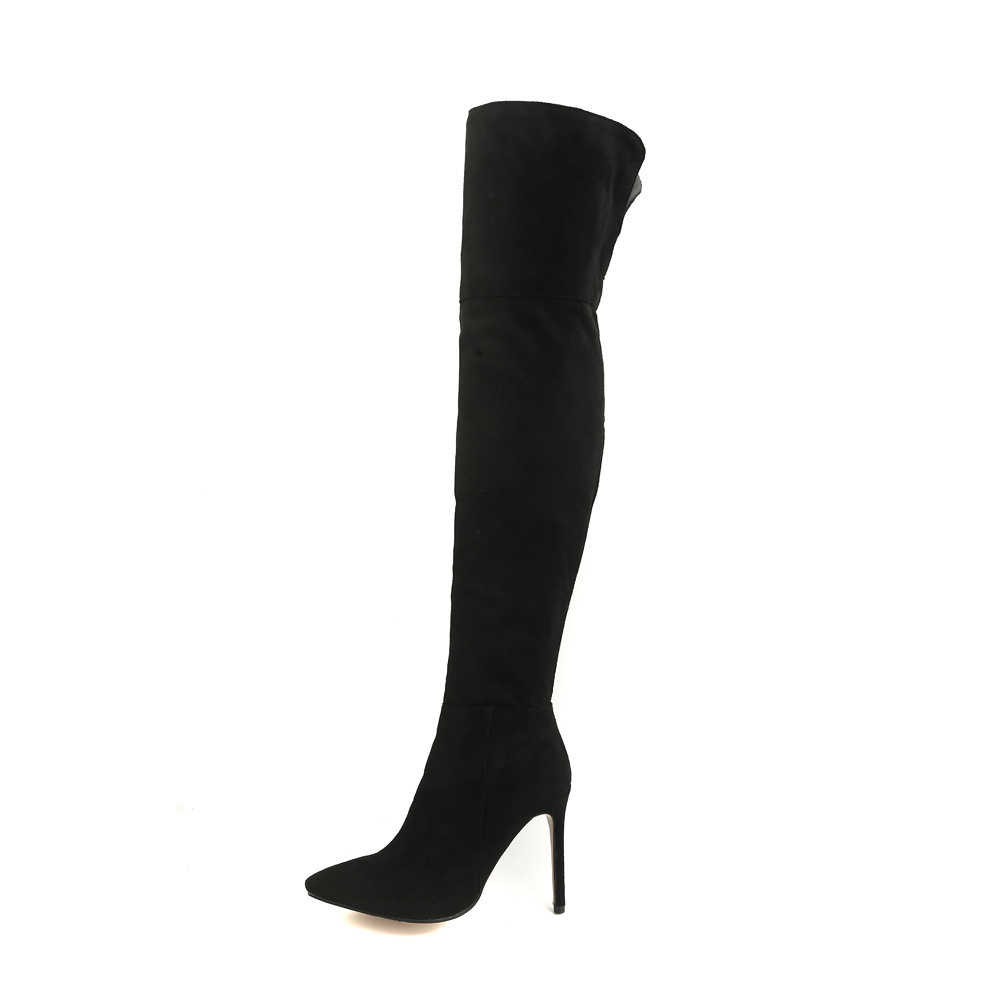 WETKISS  Cheap Price Large Size 46 Ladies Winter Crotch High Boots Faux Suede Stiletto Heels Boots Sexy Women Thigh High Boots