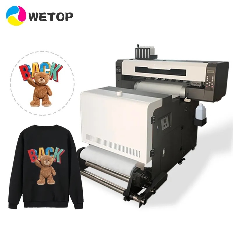 A1 60cm dtf printer clothes printing machine with 2head xp600/i3200 for clothes t-shirt