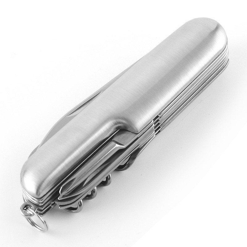 11 in 1 Stainless Steel Multifunctional Pocket Knife With Led Flash Light