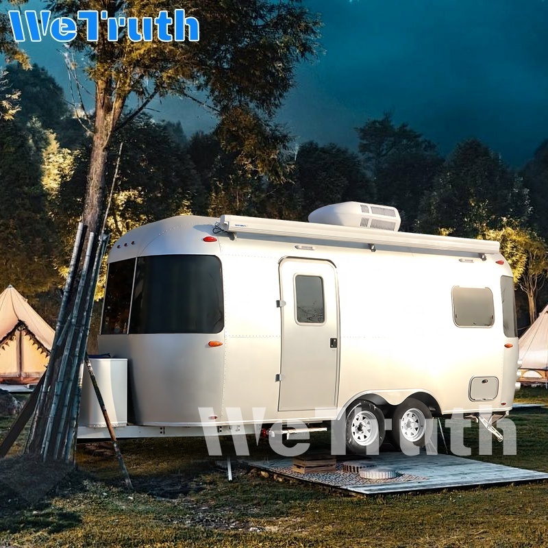 eco friendly CE Certified Promotional pass inspection Aluminum Camper Caravan travel trailers camper trailer with bathroom